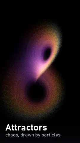 Attractors: a Lorenz butterfly drawn by thousands of glowing particles
