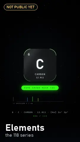 Elements: the carbon tile from the 118 element series